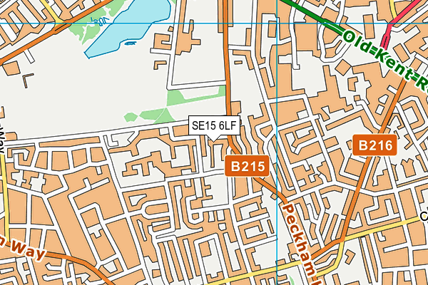 SE15 6LF map - OS VectorMap District (Ordnance Survey)