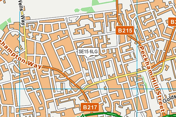 SE15 6LG map - OS VectorMap District (Ordnance Survey)