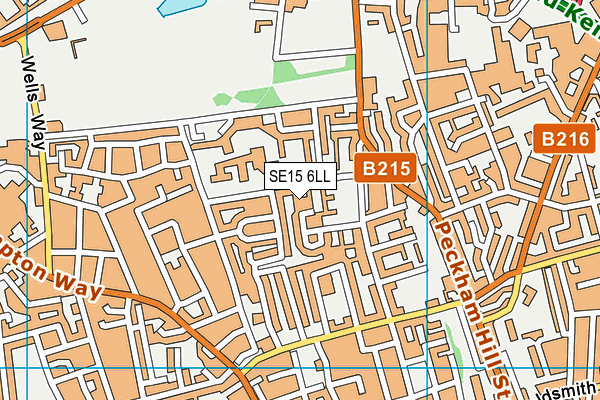 SE15 6LL map - OS VectorMap District (Ordnance Survey)