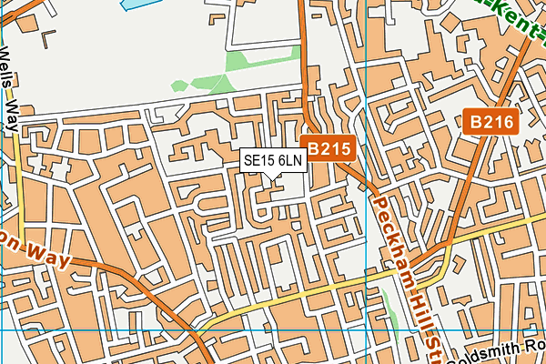 SE15 6LN map - OS VectorMap District (Ordnance Survey)