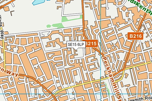 SE15 6LP map - OS VectorMap District (Ordnance Survey)
