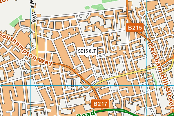 SE15 6LT map - OS VectorMap District (Ordnance Survey)