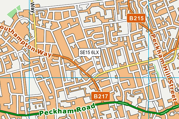 SE15 6LX map - OS VectorMap District (Ordnance Survey)