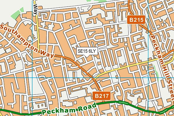 SE15 6LY map - OS VectorMap District (Ordnance Survey)