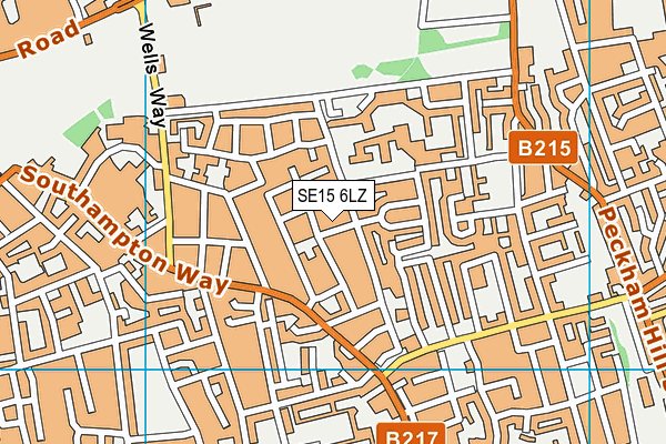 SE15 6LZ map - OS VectorMap District (Ordnance Survey)