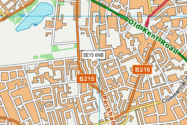 SE15 6NB map - OS VectorMap District (Ordnance Survey)