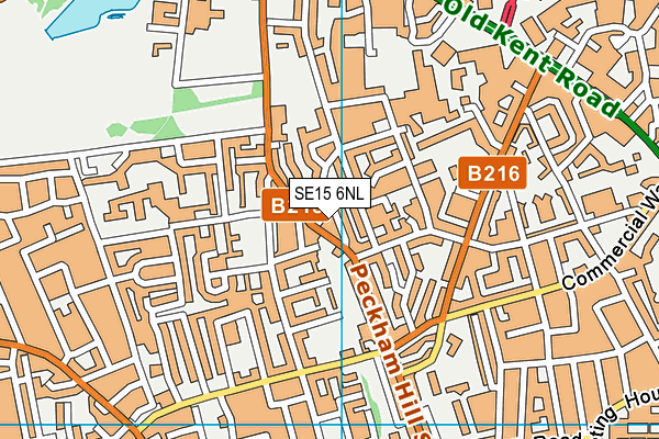 SE15 6NL map - OS VectorMap District (Ordnance Survey)