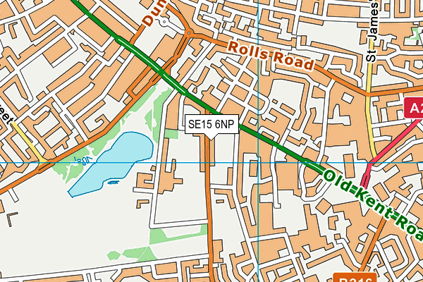 SE15 6NP map - OS VectorMap District (Ordnance Survey)