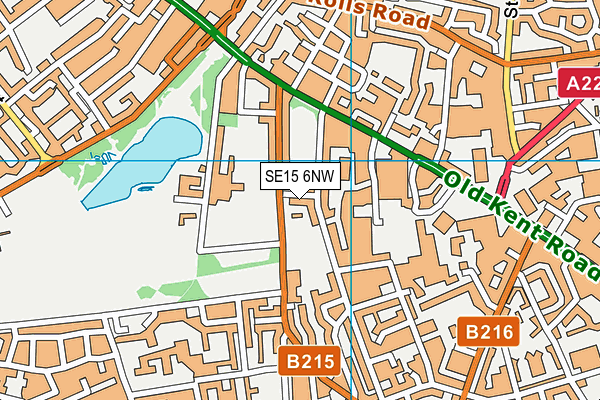 SE15 6NW map - OS VectorMap District (Ordnance Survey)