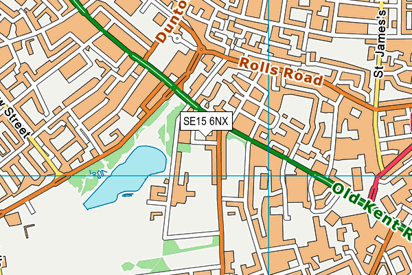 SE15 6NX map - OS VectorMap District (Ordnance Survey)