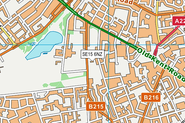 SE15 6NZ map - OS VectorMap District (Ordnance Survey)