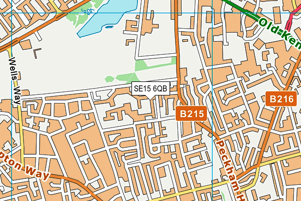 SE15 6QB map - OS VectorMap District (Ordnance Survey)