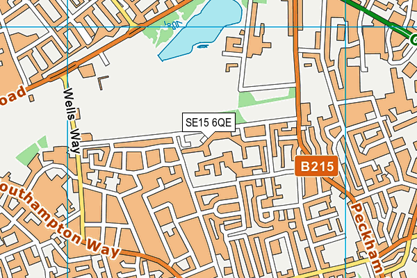 SE15 6QE map - OS VectorMap District (Ordnance Survey)