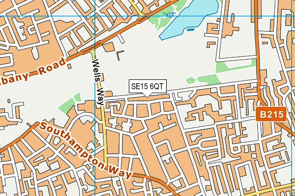 SE15 6QT map - OS VectorMap District (Ordnance Survey)