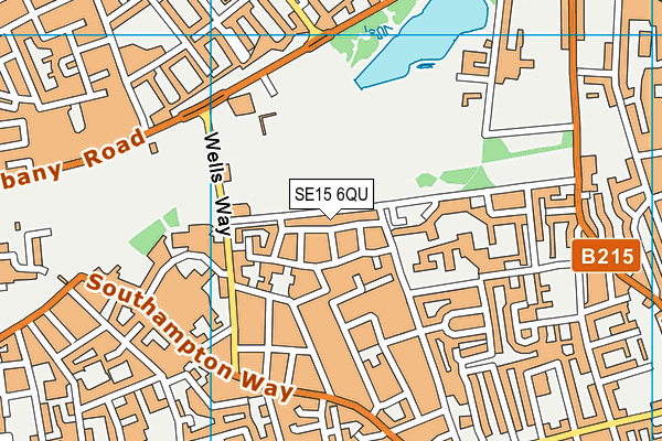 SE15 6QU map - OS VectorMap District (Ordnance Survey)