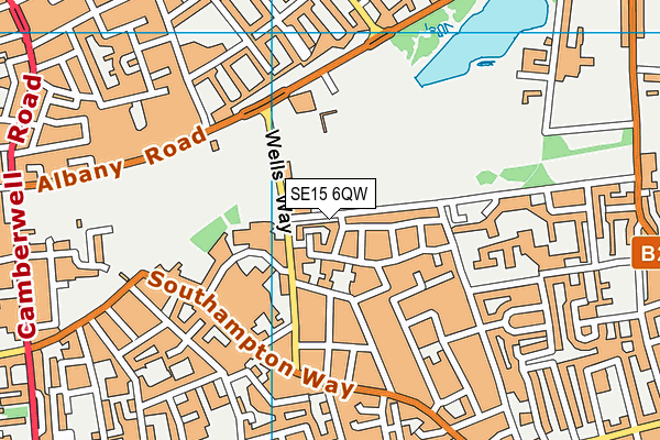 SE15 6QW map - OS VectorMap District (Ordnance Survey)