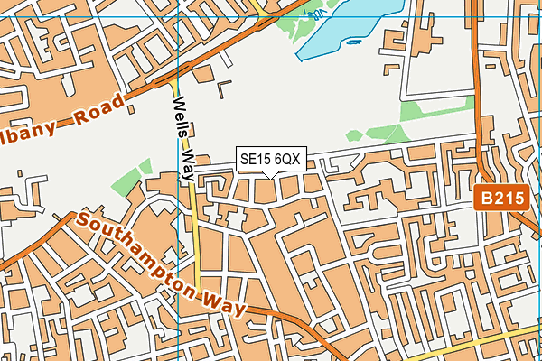 SE15 6QX map - OS VectorMap District (Ordnance Survey)