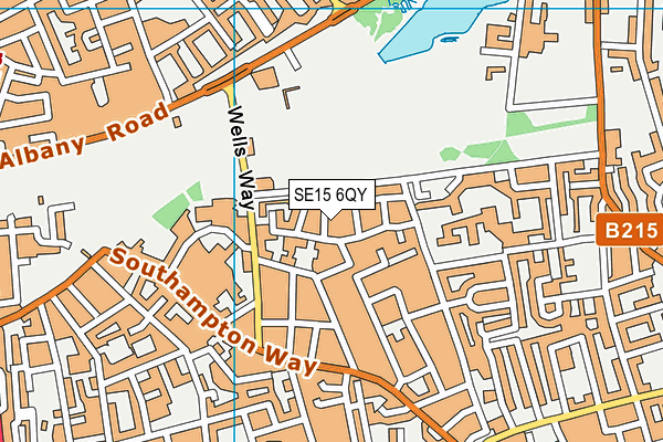 SE15 6QY map - OS VectorMap District (Ordnance Survey)