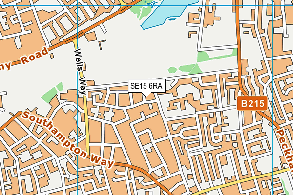 SE15 6RA map - OS VectorMap District (Ordnance Survey)