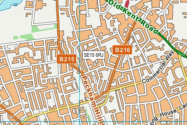 SE15 6RJ map - OS VectorMap District (Ordnance Survey)
