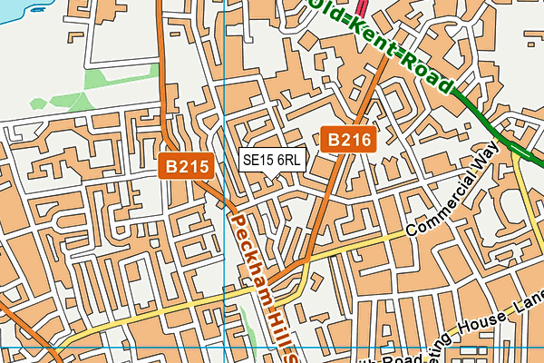 SE15 6RL map - OS VectorMap District (Ordnance Survey)