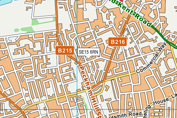 SE15 6RN map - OS VectorMap District (Ordnance Survey)