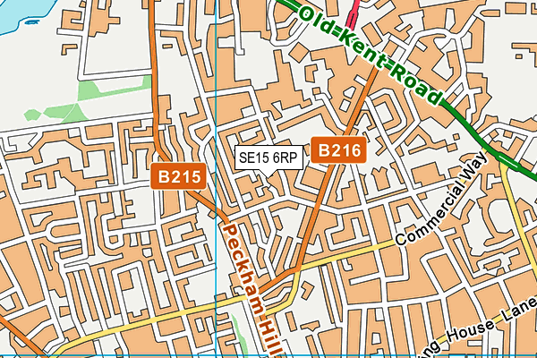 SE15 6RP map - OS VectorMap District (Ordnance Survey)