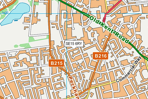 SE15 6RY map - OS VectorMap District (Ordnance Survey)