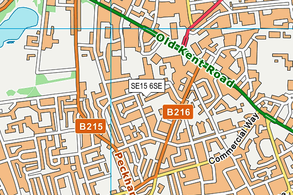 SE15 6SE map - OS VectorMap District (Ordnance Survey)