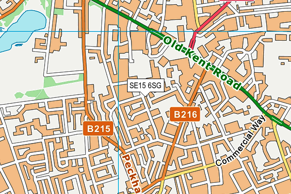 SE15 6SG map - OS VectorMap District (Ordnance Survey)