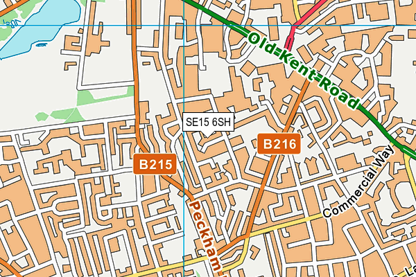 SE15 6SH map - OS VectorMap District (Ordnance Survey)