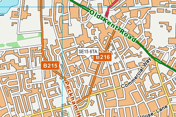 SE15 6TA map - OS VectorMap District (Ordnance Survey)