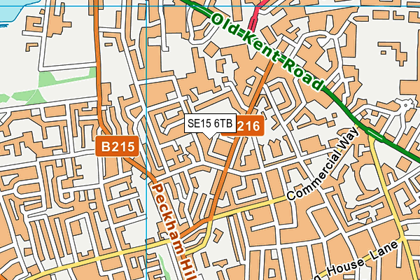 SE15 6TB map - OS VectorMap District (Ordnance Survey)