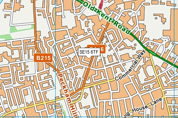SE15 6TF map - OS VectorMap District (Ordnance Survey)