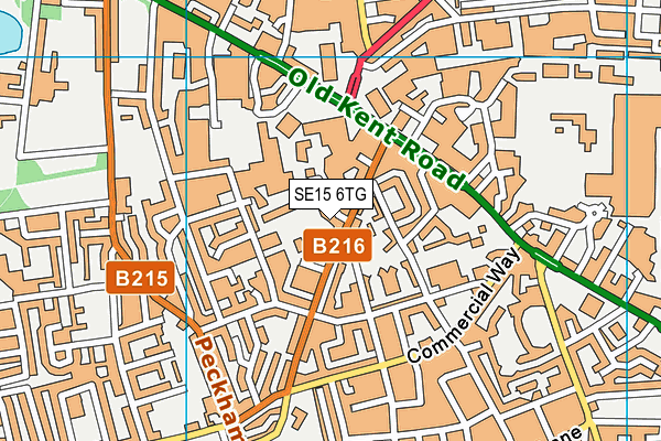 SE15 6TG map - OS VectorMap District (Ordnance Survey)