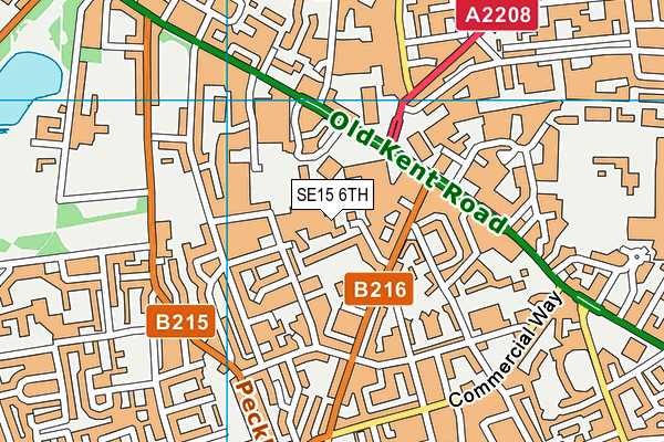 SE15 6TH map - OS VectorMap District (Ordnance Survey)