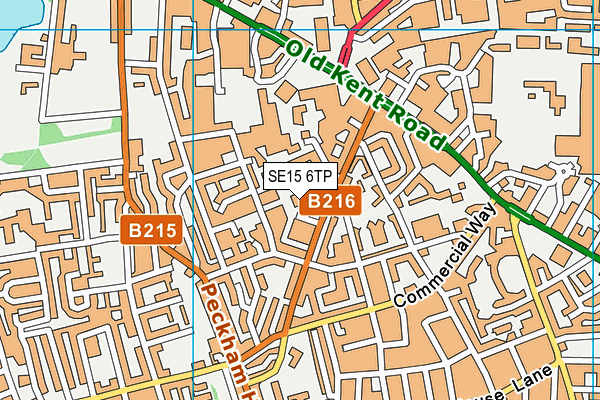 SE15 6TP map - OS VectorMap District (Ordnance Survey)