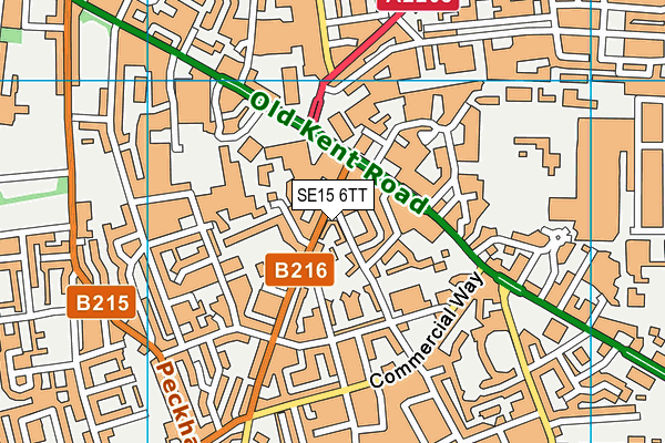SE15 6TT map - OS VectorMap District (Ordnance Survey)