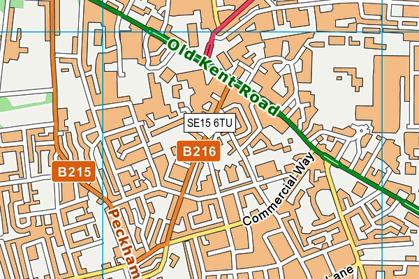 SE15 6TU map - OS VectorMap District (Ordnance Survey)