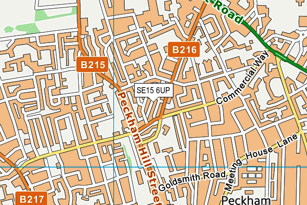 SE15 6UP map - OS VectorMap District (Ordnance Survey)