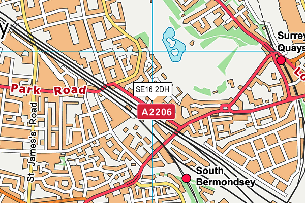 SE16 2DH map - OS VectorMap District (Ordnance Survey)