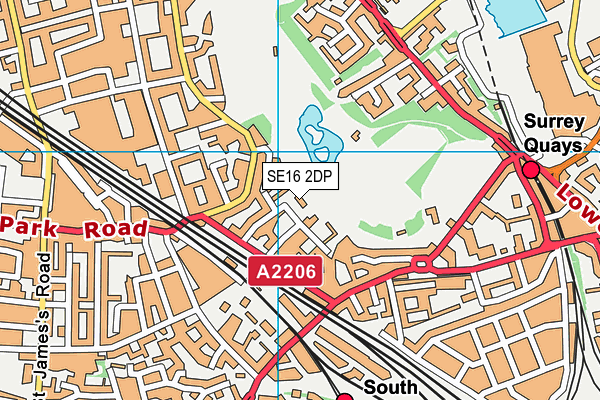 SE16 2DP map - OS VectorMap District (Ordnance Survey)