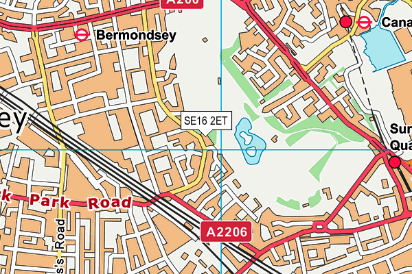 SE16 2ET map - OS VectorMap District (Ordnance Survey)