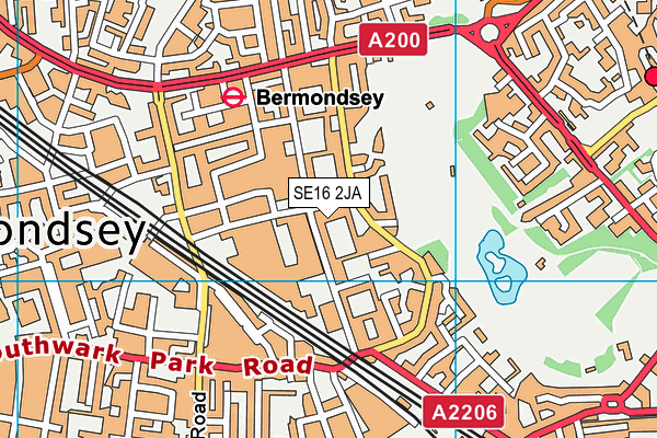 SE16 2JA map - OS VectorMap District (Ordnance Survey)