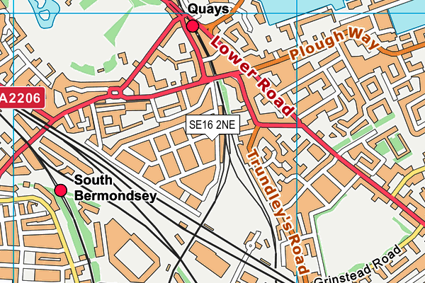 SE16 2NE map - OS VectorMap District (Ordnance Survey)