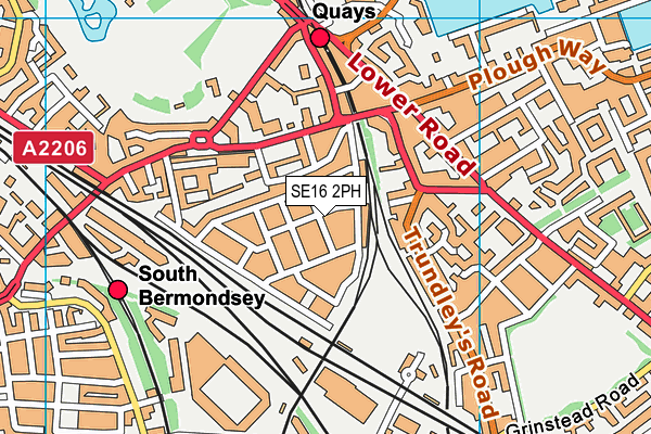 SE16 2PH map - OS VectorMap District (Ordnance Survey)