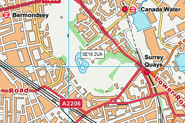 Southwark Park map (SE16 2UA) - OS VectorMap District (Ordnance Survey)