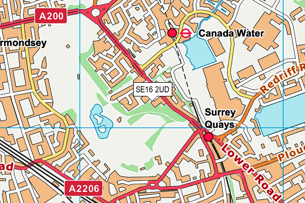 SE16 2UD map - OS VectorMap District (Ordnance Survey)