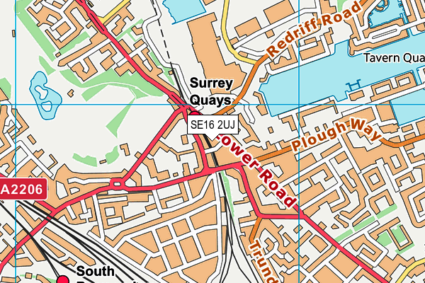 SE16 2UJ map - OS VectorMap District (Ordnance Survey)