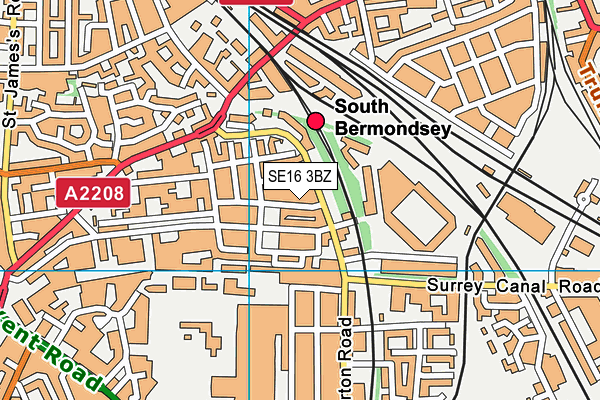 SE16 3BZ map - OS VectorMap District (Ordnance Survey)